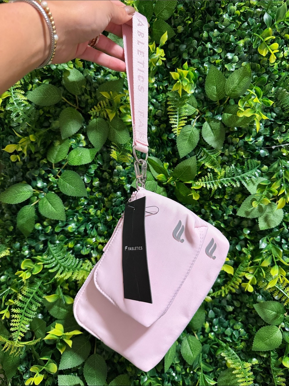 Fabletics Pink Double Pouch Wristlet - Picture 4 of 7